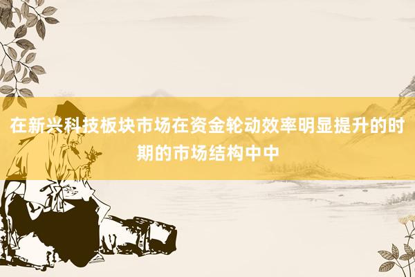 在新兴科技板块市场在资金轮动效率明显提升的时期的市场结构中中