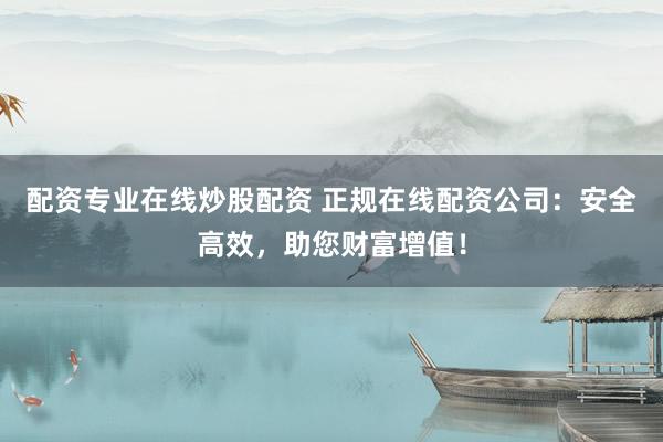 配资专业在线炒股配资 正规在线配资公司：安全高效，助您财富增值！