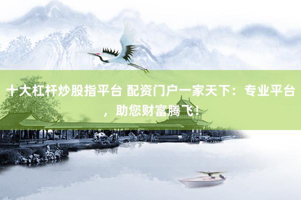 十大杠杆炒股指平台 配资门户一家天下：专业平台，助您财富腾飞！