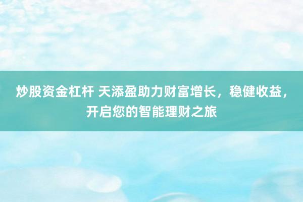 炒股资金杠杆 天添盈助力财富增长，稳健收益，开启您的智能理财之旅