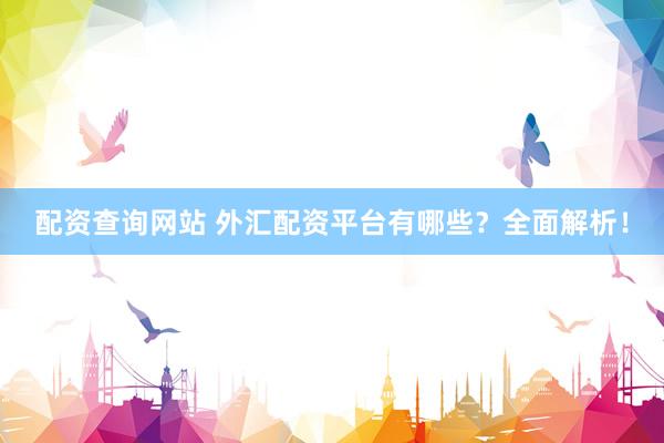 配资查询网站 外汇配资平台有哪些？全面解析！