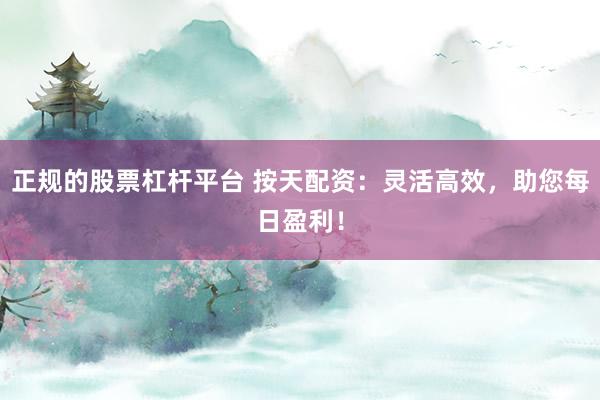 正规的股票杠杆平台 按天配资：灵活高效，助您每日盈利！